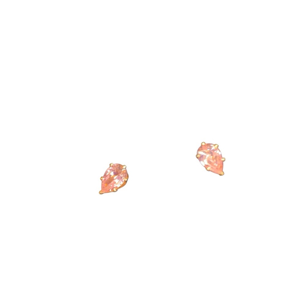 Avon pear shaped diamond style CZ pink  Stud Earrings NIB 1997